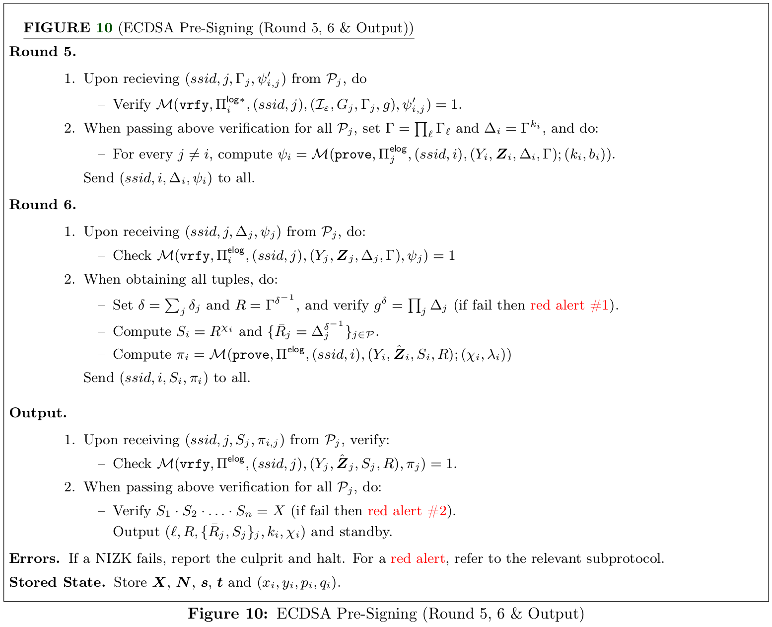 Protocol Presigning Rounds 5 and 6