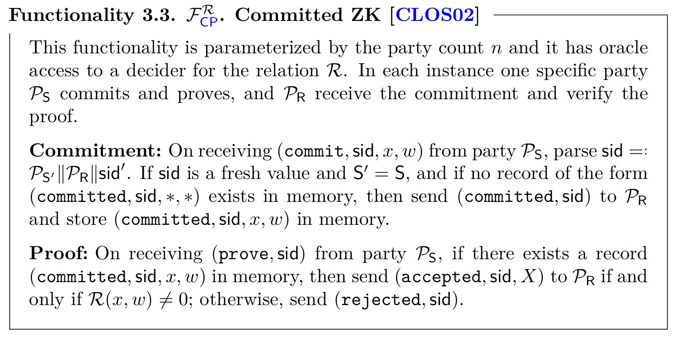 Functionality Commited ZK
