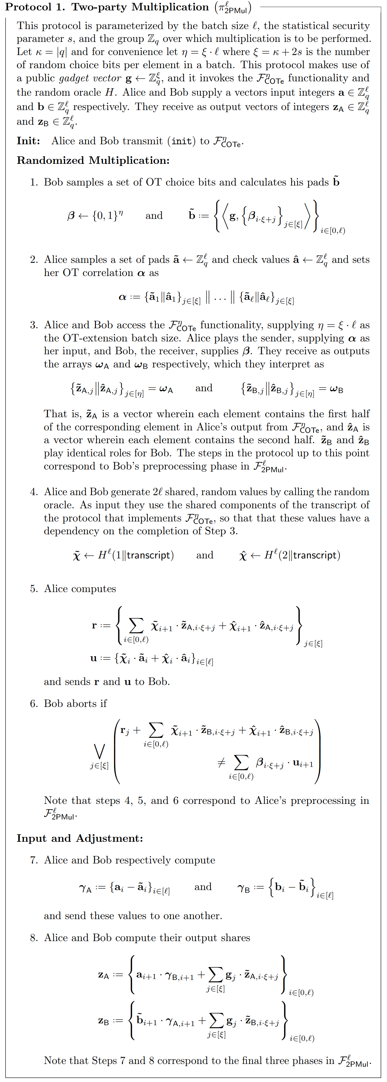 Protocol 2PMul
