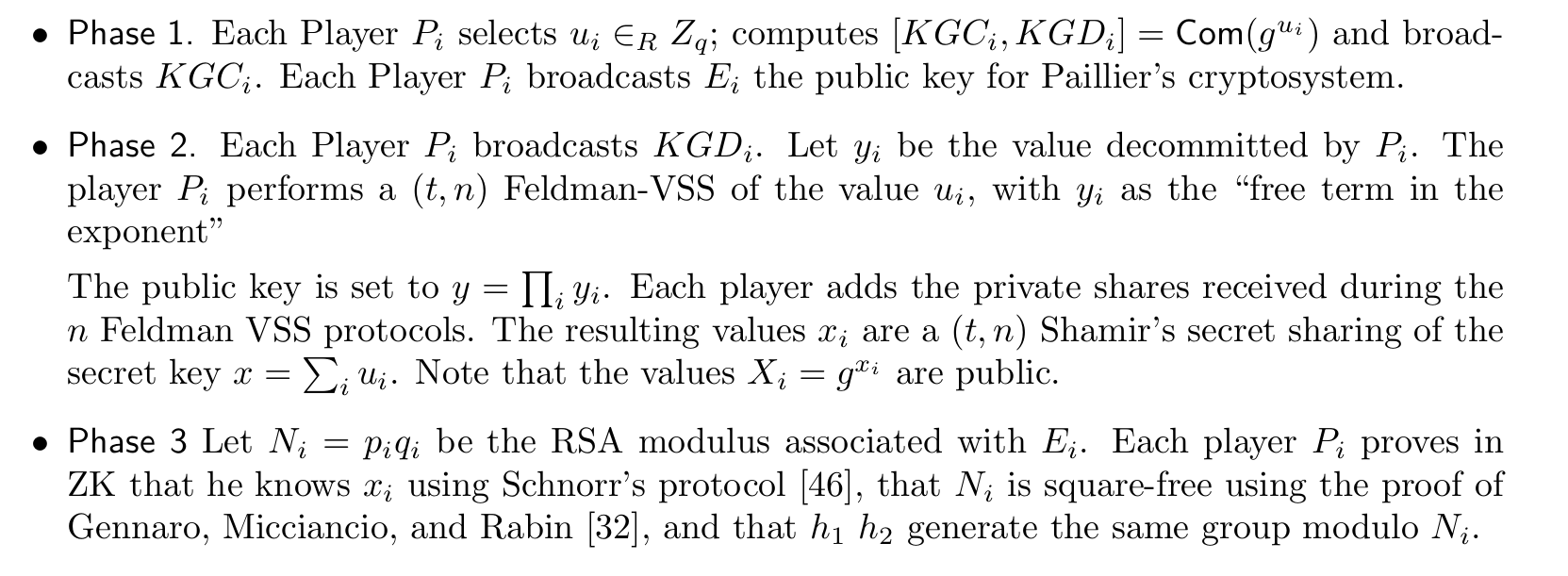 Protocol Key Generation